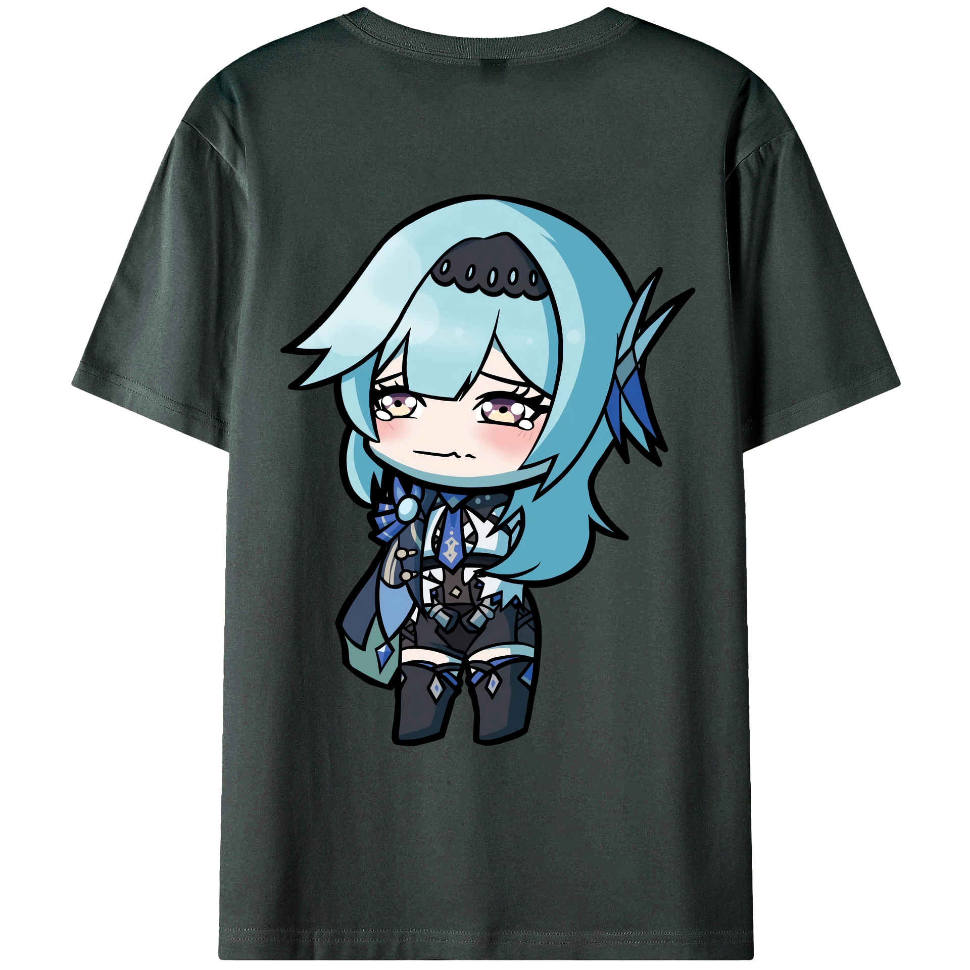 げんし神 优菈 ゆうら genshin Yūra 綿100％ メンズ半袖Tシャツ（バックプリント） 通気性